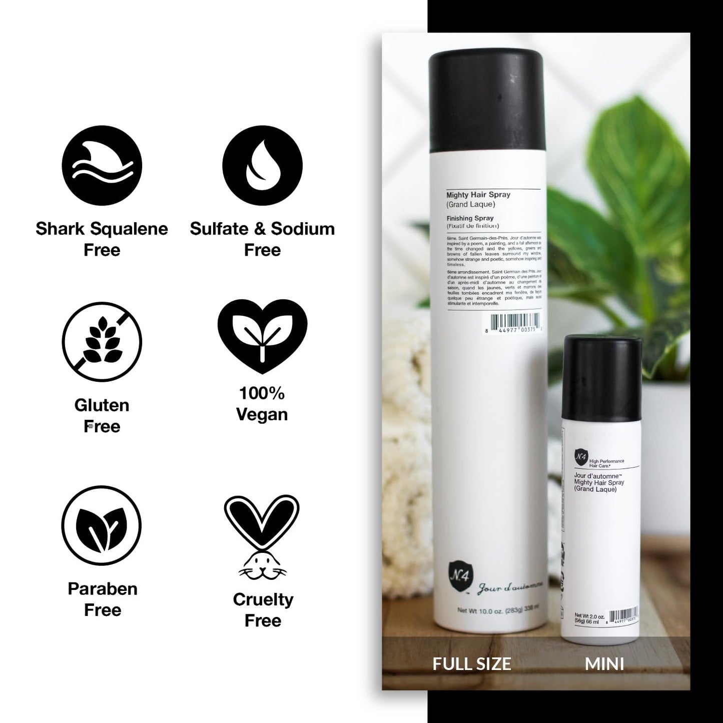 Number 4 Mini Hairspray for Women and Men, Travel-size Strong Hold Hair Spray, 2.0 oz Beauty & Personal Care Number 4