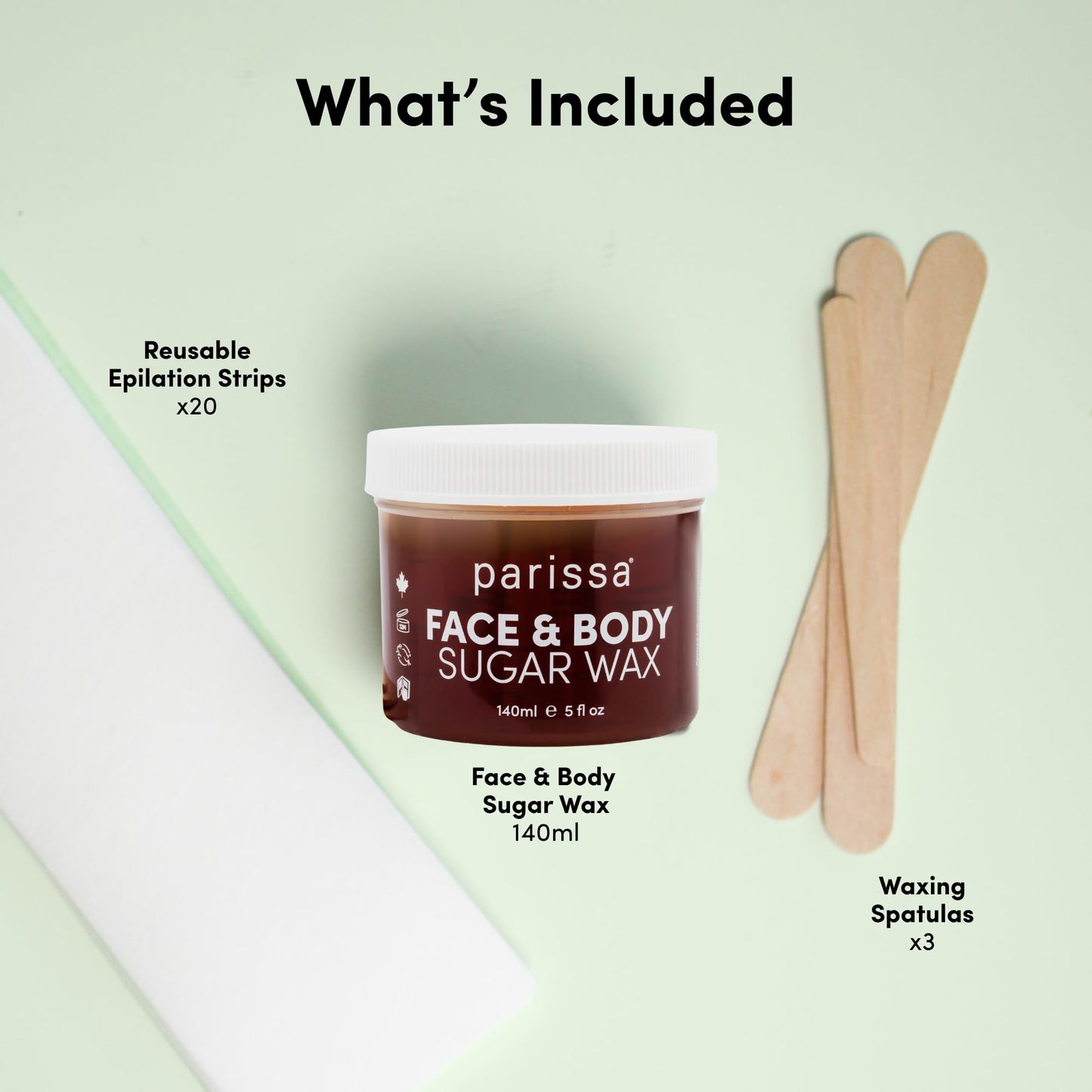 Parissa Natural Sugar Wax Kit for Face, Lip & Body - Hair Removal Wax for Fine to Medium Hair, Microwavable, Water-Washable, Reusable Strips, 140 ml Beauty and Personal Care Parissa