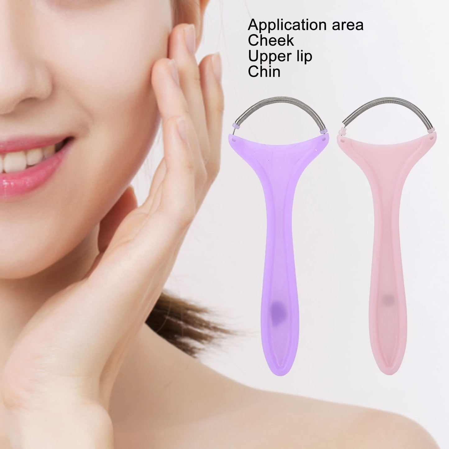 Folanda 2Pcs Hair Remover, Effective Stainless Steel Spring Threading Epilator for Women Chin Cheek Mustache Upper Lip Neck, Portable Hair Removal Beauty and Personal Care Folanda