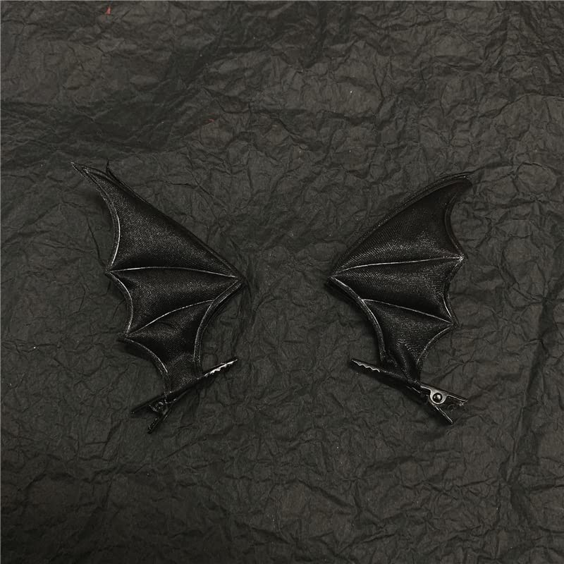 Red Devil Horn Hairpin Halloween Black Bat Hair Clips for Halloween Festive JHH33 (Black-Red Bat Wing) Beauty & Personal Care JustMyDress