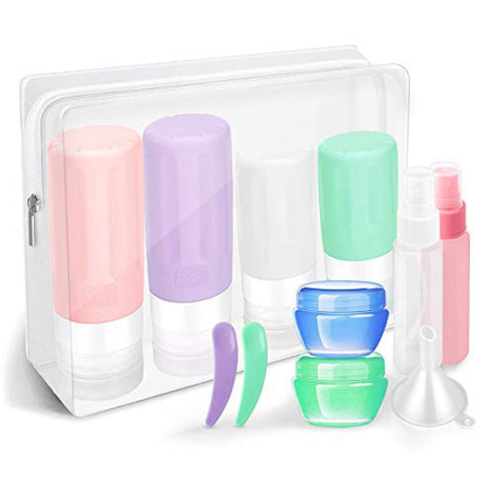 Travel Bottles Kit, TSA Approved Leak Proof Portable Toiletry Containers Set, Clear PET Flight Size Cosmetic Containers for Lotion, Shampoo Beauty & Personal Care Vitog