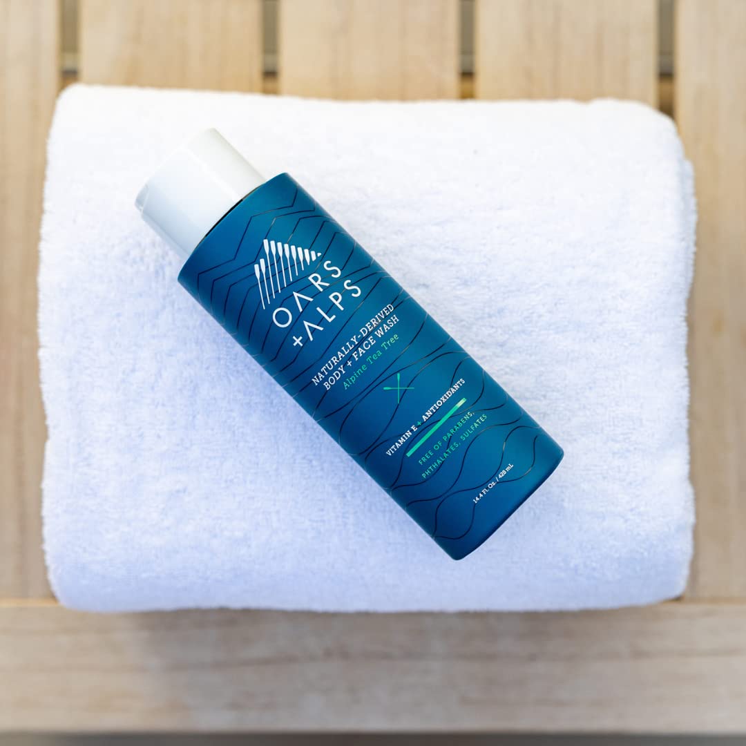 Oars + Alps Men's Sulfate Free Hair Shampoo, Conditioner, and Body Wash Kit, Moisturizing Skin Care Infused with Witch Hazel and Tea Tree Oil, Alpine Beauty & Personal Care Oars + Alps