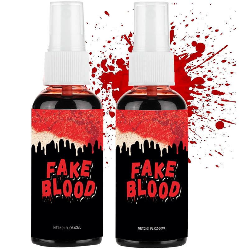 Halloween Fake Blood Makeup Kit, Realistic Washable Fake Blood Makeup for Zombie Vampire Monster Cosplay & Dress Up(2PCS) Beauty & Personal Care zhaoan