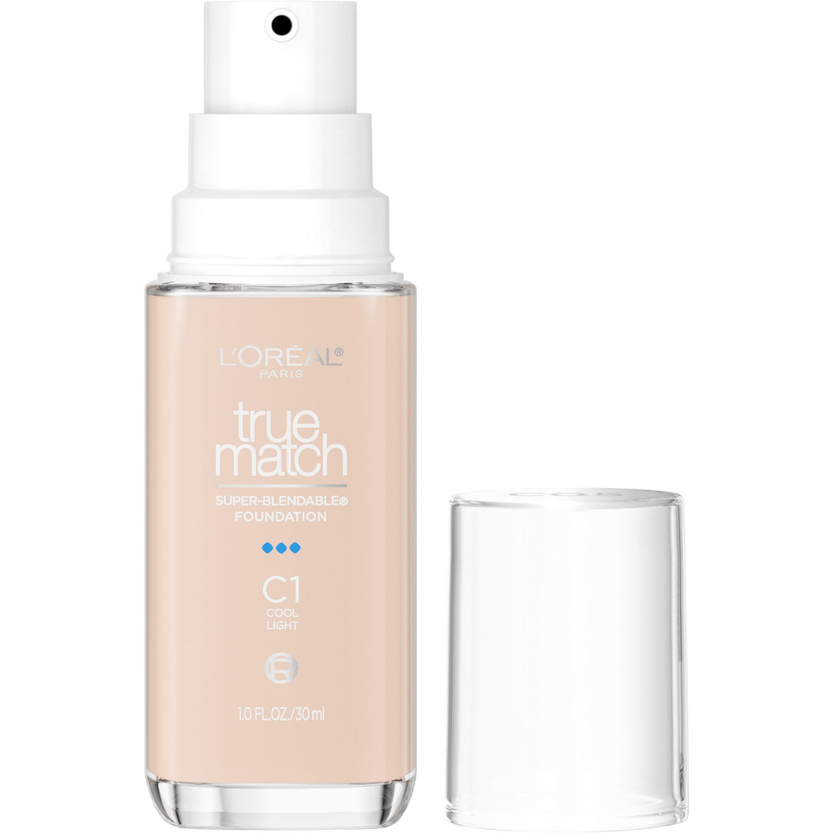 L'Oreal Paris True Match Super-Blendable Foundation, Medium Coverage Liquid Foundation Makeup, C1, Light, 1 Fl Oz Beauty & Personal Care L'Oreal Paris