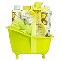 Home Spa Bath Basket Passion Fruit Fragrance Bath & Body Set For Women Contains Shower Gel, Bubble Bath, Body Lotion, Bath Salt in Green Tub Gift Beauty & Personal Care Freida and Joe