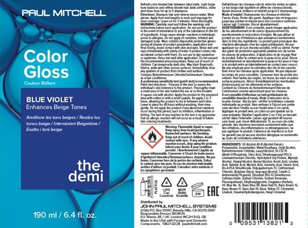 Paul Mitchell The Demi Color Gloss, Glosses in 3 Minutes, Blue Violet, 6.4 Fl Oz Beauty & Personal Care Paul Mitchell