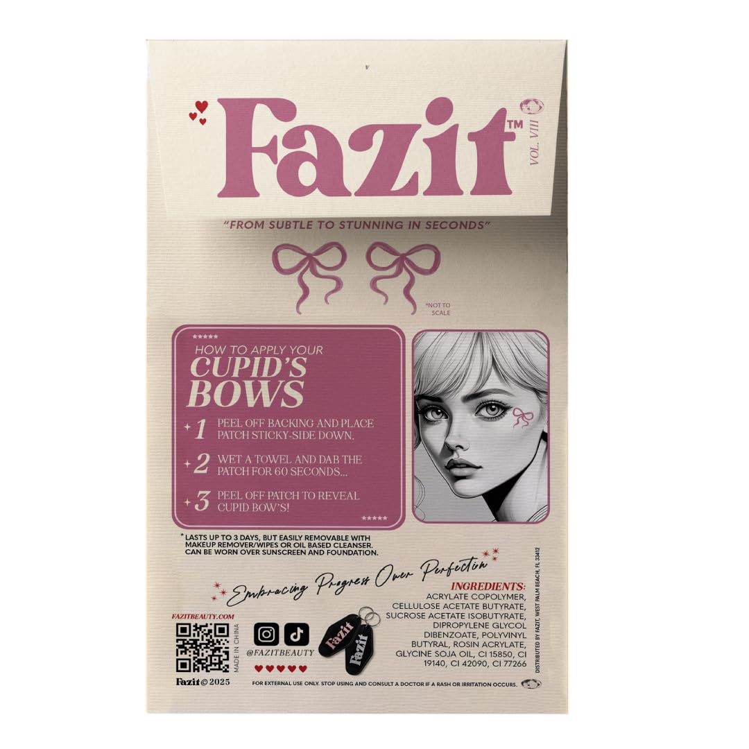 Fazit Makeup Patches - Cupid's Bow Speckles - Glow Up Make-Up Patches - Cute Glitter Makeup Accessories for Women - Cosmetic Glitter for Face Beauty & Personal Care Fazit