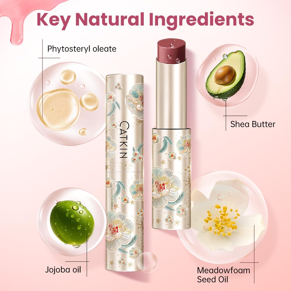 CATKIN Glossy Lip Balm Ultra Hydating Glow Lip Tinted Jelly Plump Melting Balm Shea Butter Repair Soothing For Dry Lips Dewy Finished 0.12 oz C03 Beauty and Personal Care Catkin