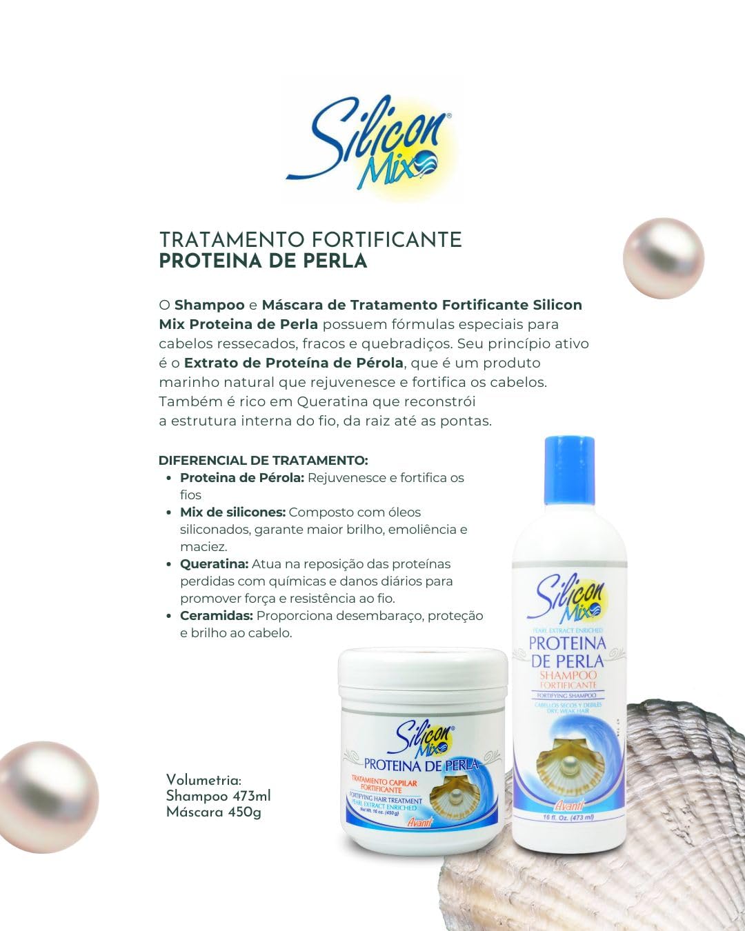 Silicon Mix Silicon Mix Proteina De Perla Protein Fortifying Hair Treatment Pearl, 8 Ounce, 8 Ounces