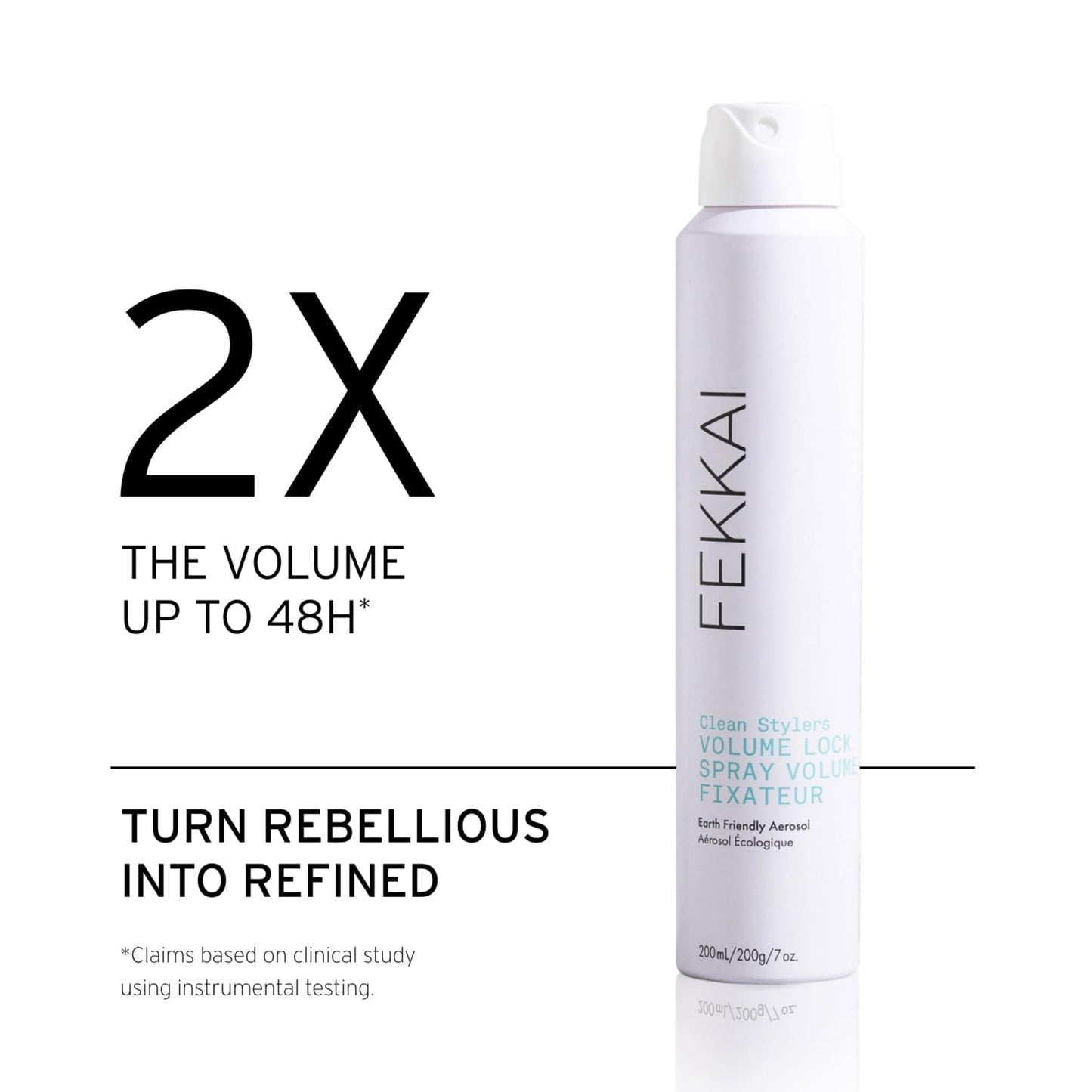 FEKKAI Clean Stylers Volumizing Hairspray - 7 oz - Provides 72HR Humidity Resistance & 2X Volume - Free of Sulfates, Parabens, Phthalates - Vegan Beauty & Personal Care Fekkai