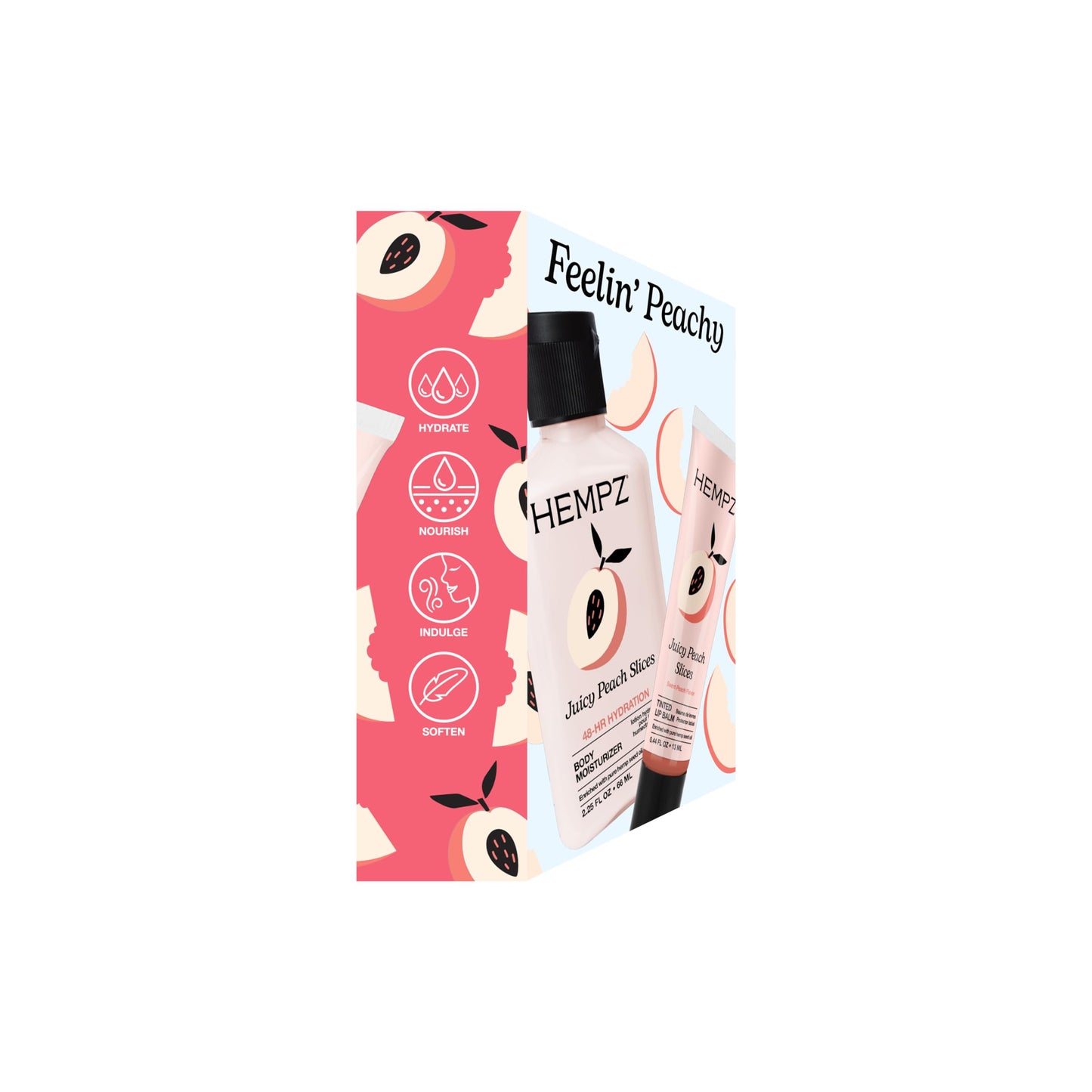 Hempz NEW Mini Peach Body Lotion and Lip Balm Set, Feelin' Peachy, 2 pack kit Beauty & Personal Care Hempz