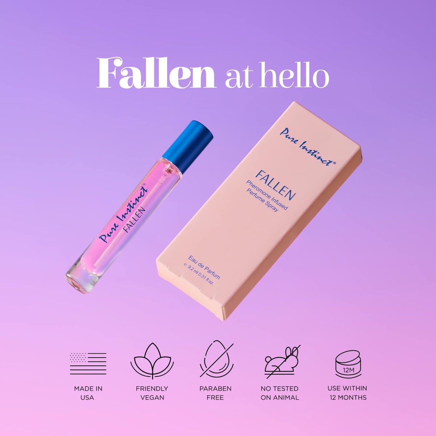 Pure Instinct FALLEN The Original Pheromone Infused Sprayer Perfume Cologne - For Her - Eau de Parfum EDP for Women - 0.31 Fl Oz Beauty & Personal Care Pure Instinct