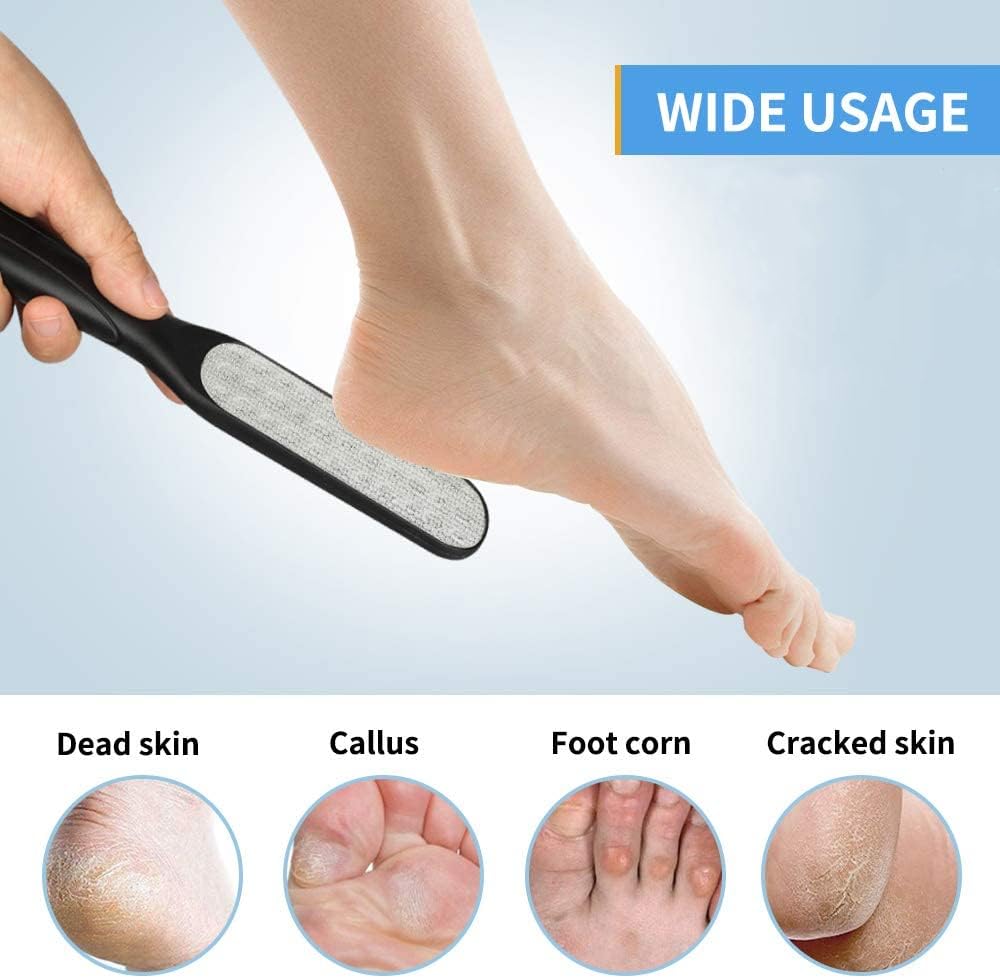 Fu Store 2 Pack Foot Files Callus Remover Stainless Steel Foot Rasp and Dual Sided Feet File Professional Scrubber Pedicure Tools Premium for Feet Beauty and Personal Care Fu Store