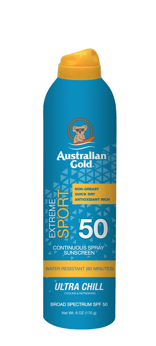 Australian Gold Extreme Sport Continuous Spray Sunscreen SPF 50 (Broad Spectrum/Sweat & Water Resistant/Non-Greasy), Sport - New, Coastal Breeze, 6 Oz Beauty & Personal Care Australian Gold