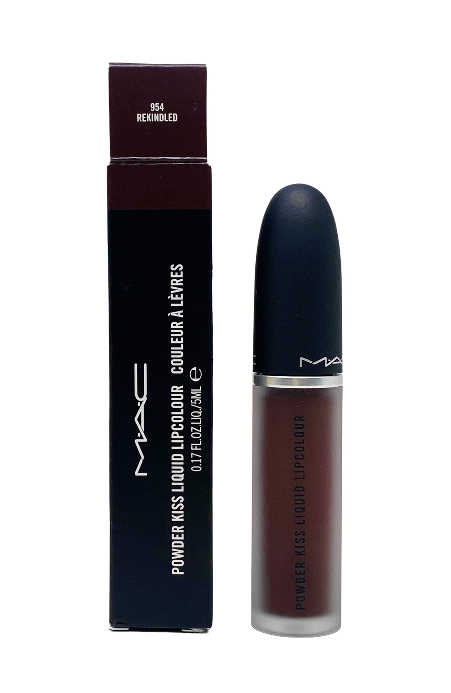MAC Cosmetics Powder Kiss Liquid Lipcolour - 954 Rekindled (Deep cool brown) .17 oz / 5 ml Beauty & Personal Care MAC