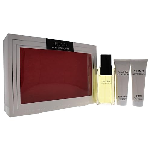ALFRED SUNG Sung for Women - 3 Pc Gift Set 3.4oz EDT Spray, 2.5oz Essential Body Lotion, 2.5oz Refreshing Shower Gel. Beauty & Personal Care ALFRED SUNG