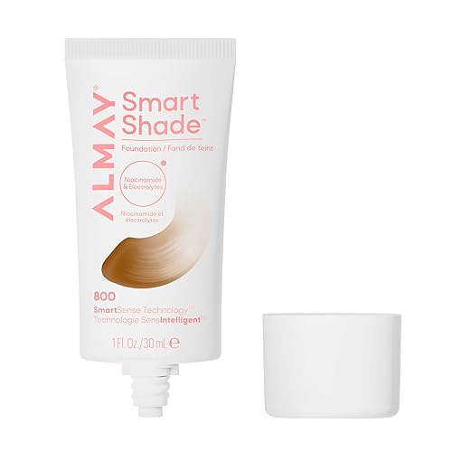 Almay Smart Shade™ Foundation, Oil-Free, Non-Comedogenic, Hypoallergenic, Vegan Face Makeup, 800 Deep, 1 fl oz Beauty & Personal Care Almay