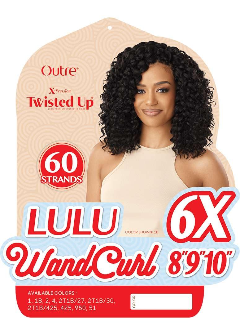 Outre X-Pression Twisted Up - Lulu Wand Curl 8" 9" 10" 6X (2T1B/425)