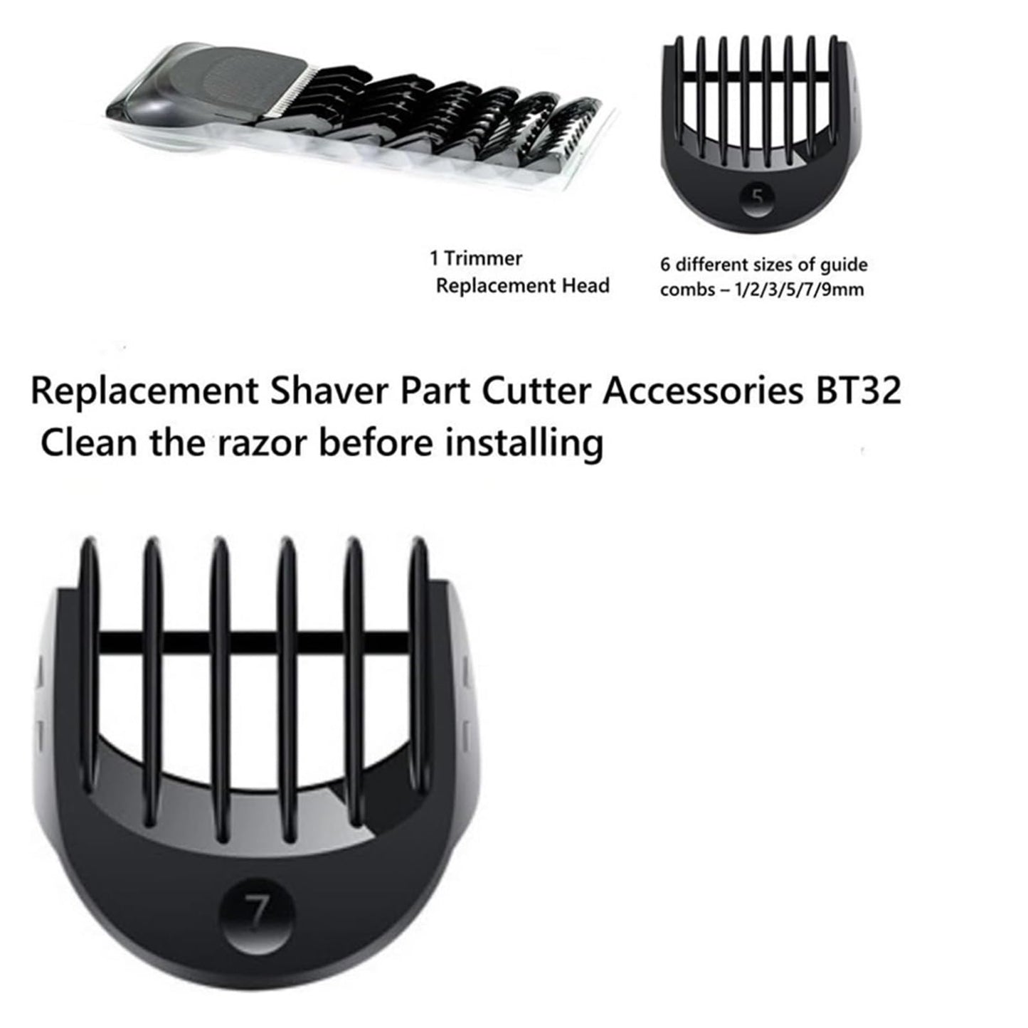 Compatible For Braun 3 Series BT32. Beard Trimmer Head Electric Shaver Accessory Set Beauty and Personal Care LTMZHVMYQ