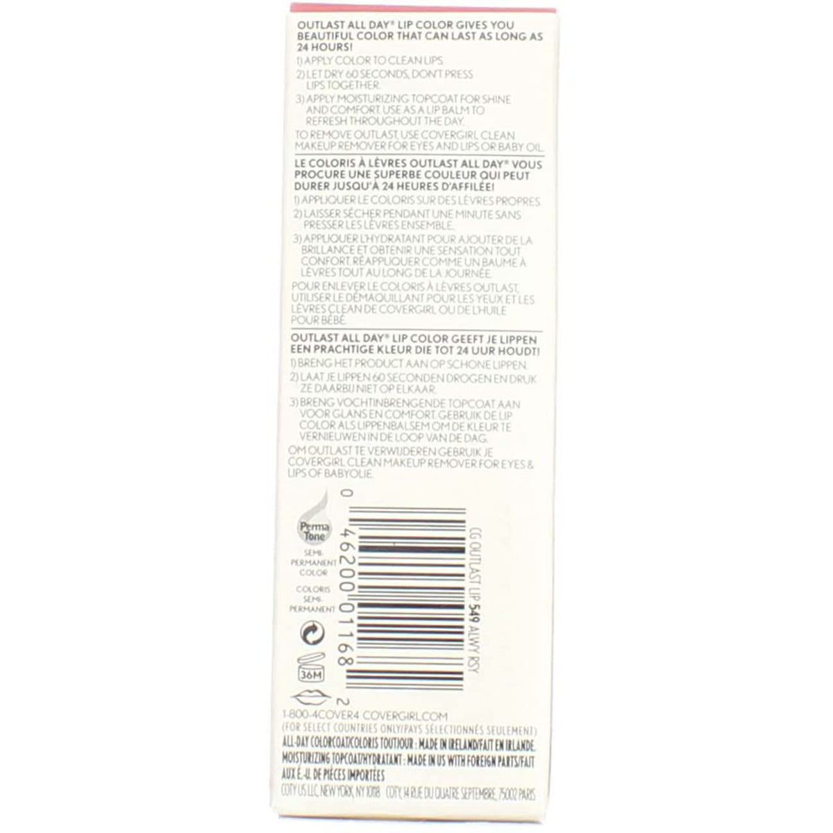 Cover Girl 01168 549alrosy Rosy Outlast Lipcolor Beauty & Personal Care COVERGIRL