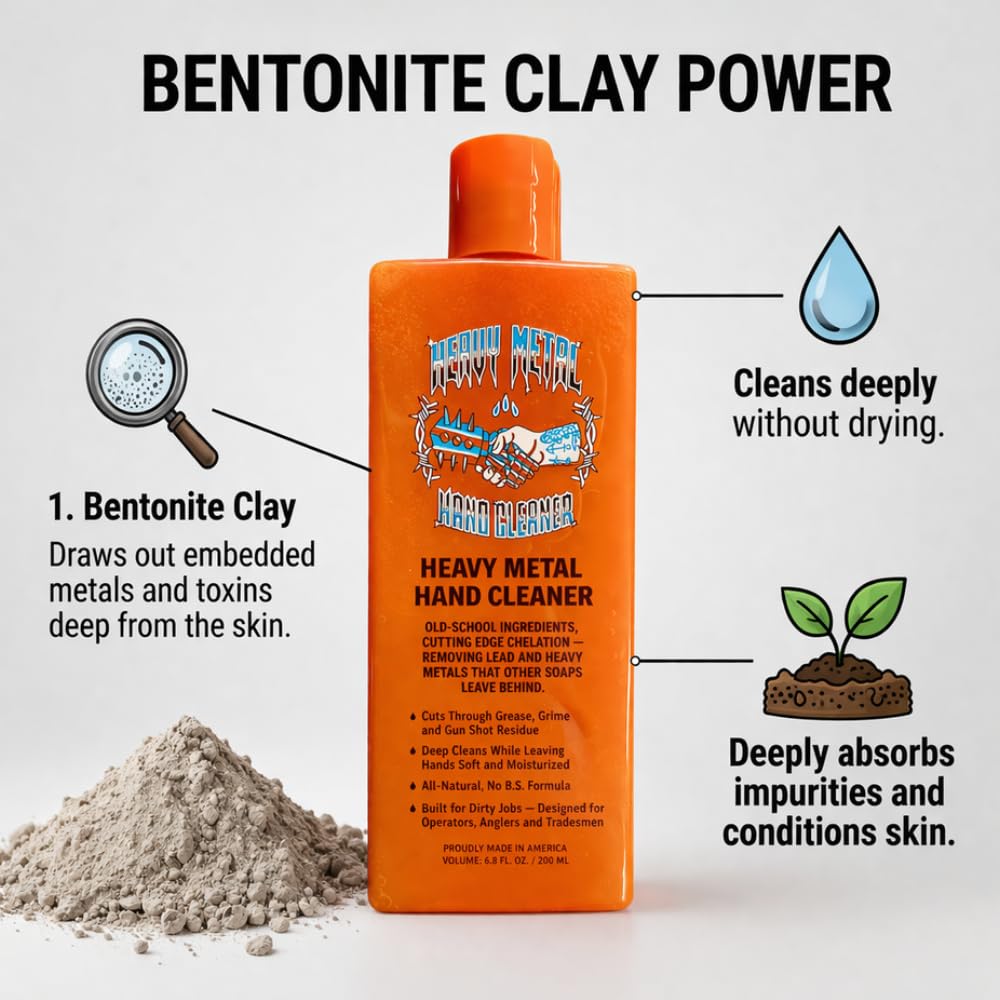 Heavy Metal Hand Cleaner: Lead & Heavy Metal Remover Hand Soap for Shooters, Mechanics & Tradesmen | Natural Chelating Formula for Gun Range Grime | Beauty & Personal Care Heavy Metal Hand Cleaner