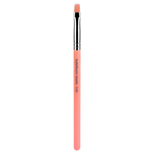 Bdellium Tools Professional Makeup Brush - Pink Bambu Series 546 Square Lip - With Soft Synthetic Fibers, For Applying Color Precisely across Lips
