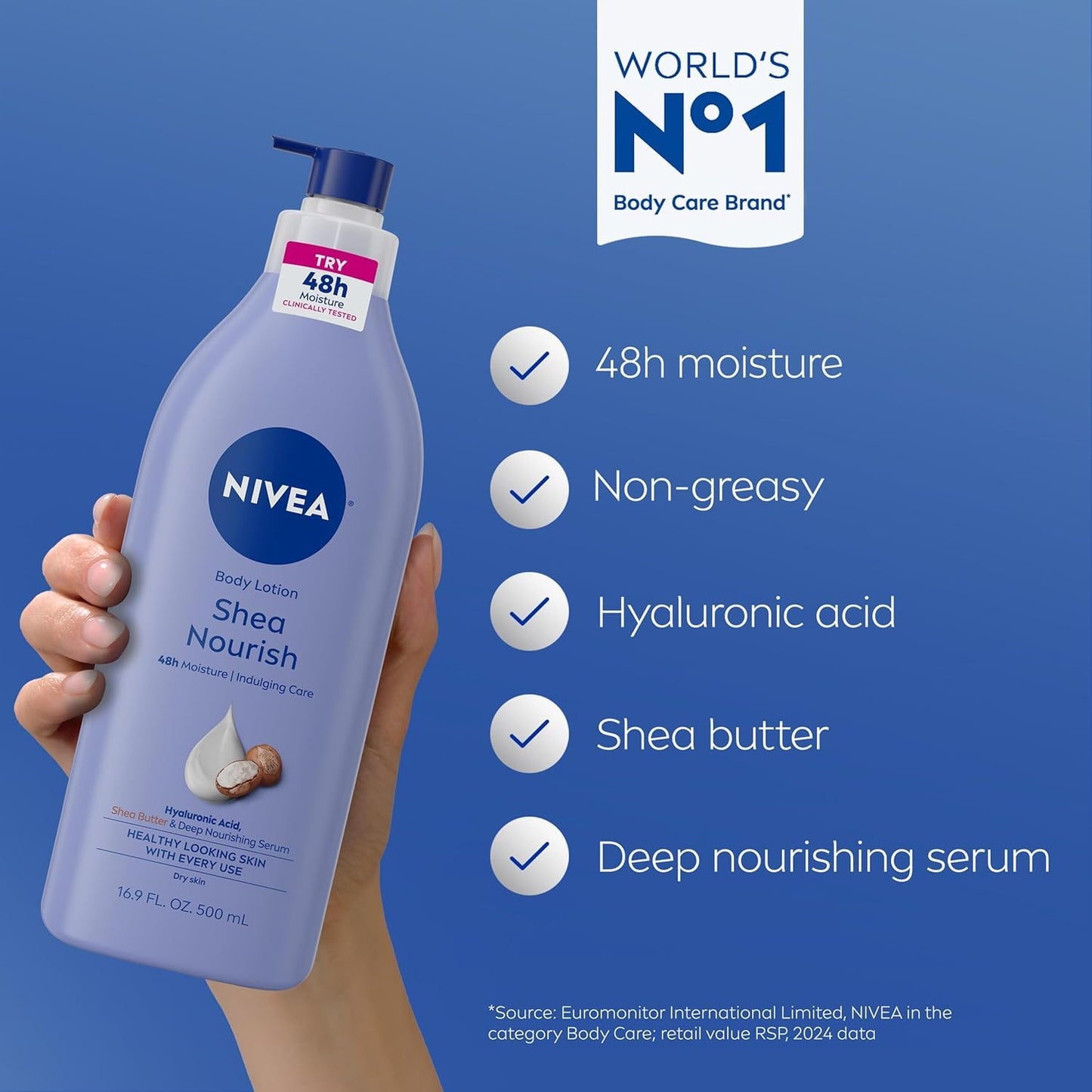 Nivea Shea Daily Moisture Body Lotion 16.9 Ounce Pump (Dry Skin) (500ml) (6 Pack) - Packaging May Vary Beauty & Personal Care NIVEA