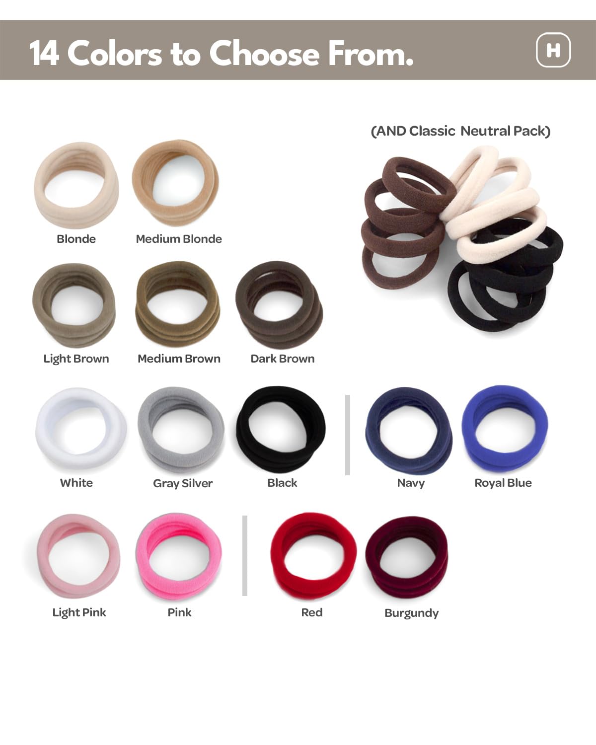 Cyndibands Seamless Hair Ties - Blonde - Gentle Hair Ties No Damage, Standard Size 1.5 Inch, Soft and Stretchy Nylon Fabric Ponytail Holders - 12 Beauty and Personal Care Cyndibands
