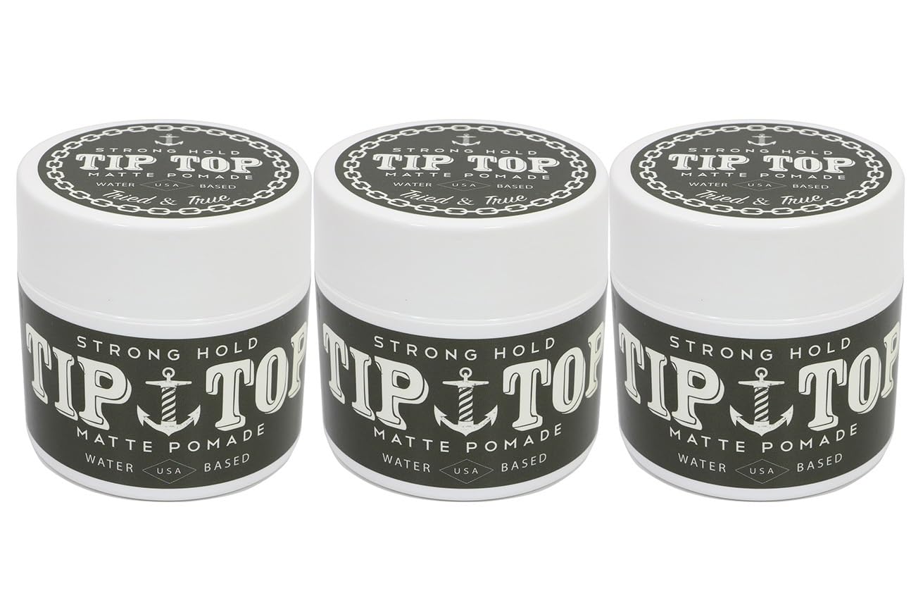 Tip Top Matte Water Based Strong Hold Pomade 4.25oz Pack Of 3 Beauty & Personal Care TipTop