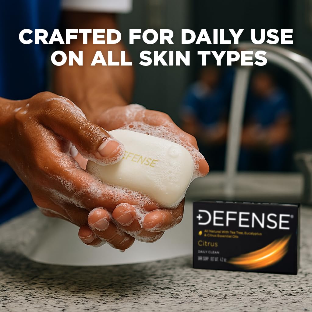 Defense Soap Citrus Bar - All Natural Tea Tree, Eucalyptus & Citrus Essential Oils - Post Workout Hygiene for Athletes, Sports & Active Lifestyles Beauty & Personal Care Defense Soap