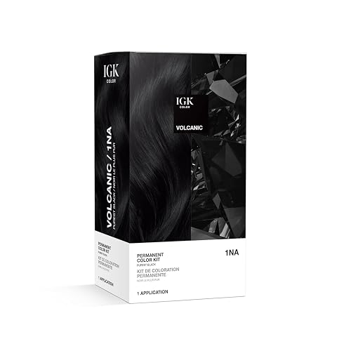 IGK Permanent Hair Dye Color Kit | 1NA Volcanic - Purest Black | 100% Gray Color Coverage + Strengthen + Shine | Ammonia Free Beauty & Personal Care IGK