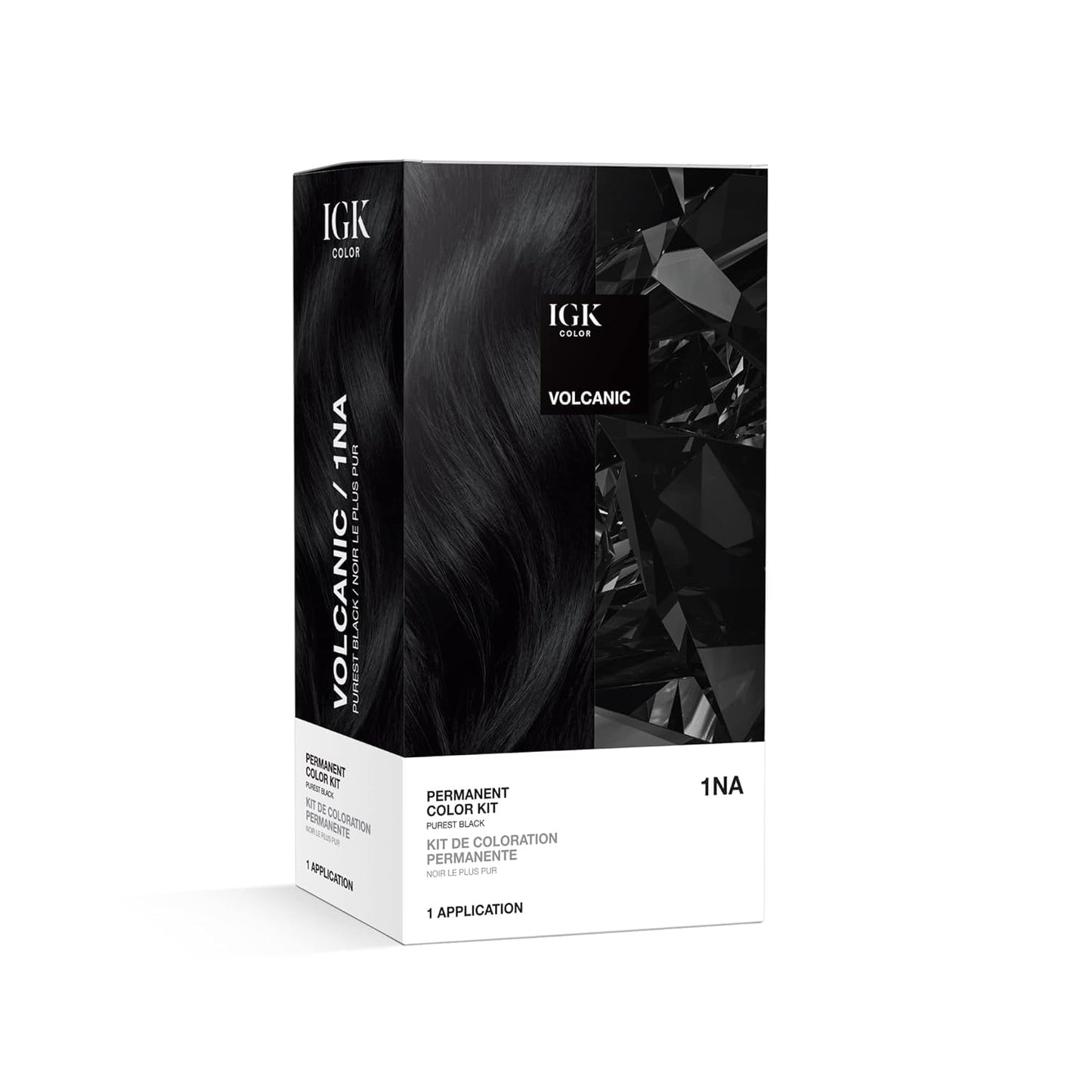 IGK Permanent Hair Dye Color Kit | 1NA Volcanic - Purest Black | 100% Gray Color Coverage + Strengthen + Shine | Ammonia Free Beauty & Personal Care IGK