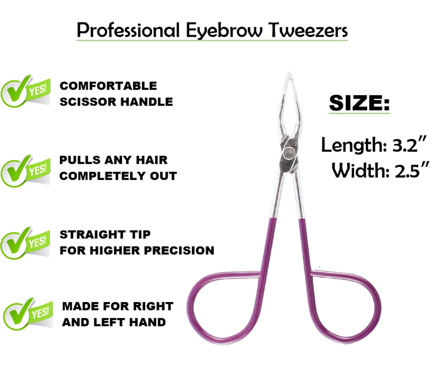 ITALLY Professional Salon TWEEZERS with Easy Scissor Handle, The BEST PRECISION EYEBROW TWEEZERS Men/Women, Pinzas Para Cejas, Ingrown Hair Beauty and Personal Care ITALLY