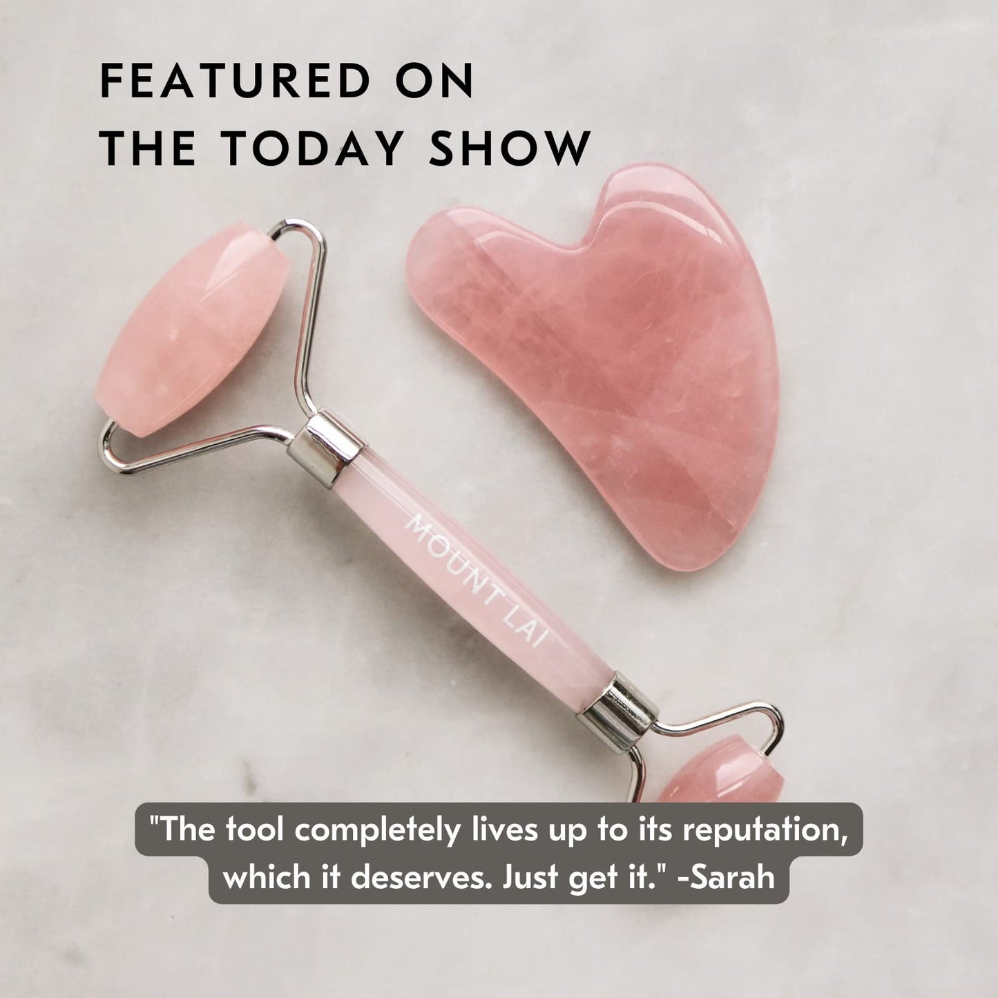 Mount Lai Rose Quartz Gua Sha Facial Tools, Pink Quartz Gua Sha Facial Tools Set and Roller, Guasha Tool for Face to Relieve Muscle Tension and Reduce Beauty & Personal Care Mount Lai