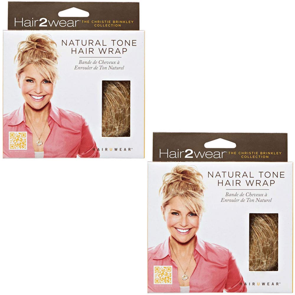 Christie Brinkey Hair Wrap (Pair of 2) - Color HT25 Med Golden Blonde - Natural Tone6" Shoulder Length Official Heat Friendly Synthetic Textured