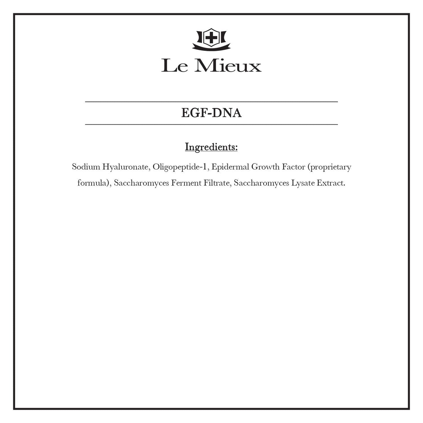 Le Mieux EGF-DNA Serum - Epidermal Growth Factor Serum for Face with Hyaluronic Acid for Post-Procedure & Aging Skin (1 oz / 30 ml) Beauty & Personal Care Le Mieux