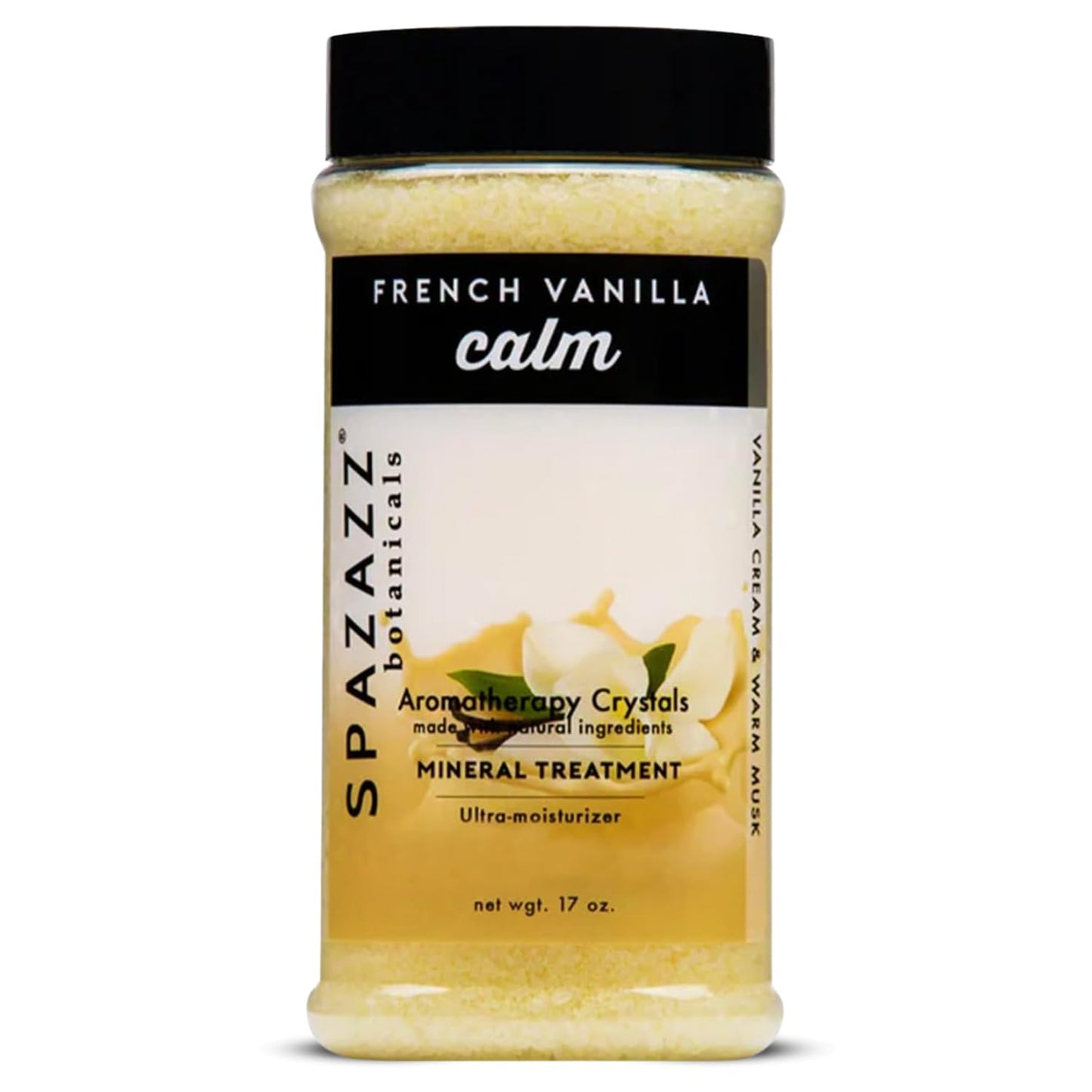 Spazazz Botanicals Aromatherapy Calm French Vanilla Spa and Bath Crystals 17 oz. Crystals and Bath Salts for Hot Tub and Bathtub Spa - Aromatherapy Beauty and Personal Care Spazazz