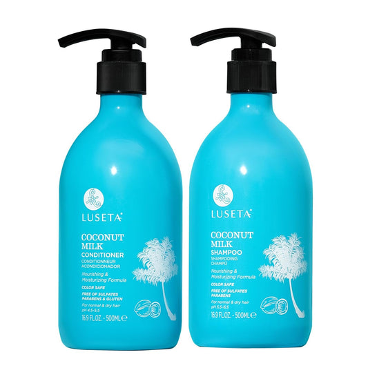 Luseta Coconut Oil Shampoo and Conditioner Set - with Argan, Avocado & Almond Oil - Moisturizing, Frizz Control & Split End Repair Sulfate Free, Color Beauty & Personal Care L LUSETA