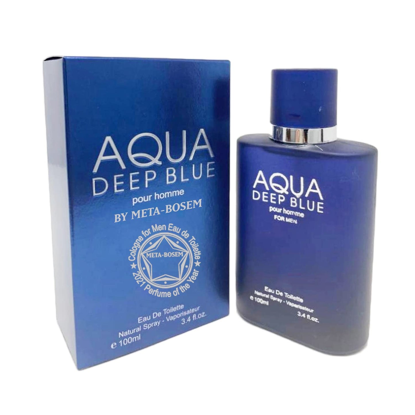 META-BOSEM Acqua Deep Blue, Men's Cologne Eau de Toilette Natural Spray - Salty Marine Notes - Subtle Patchouli - Great Holiday Gift - for All Day Use Beauty & Personal Care META-BOSEM