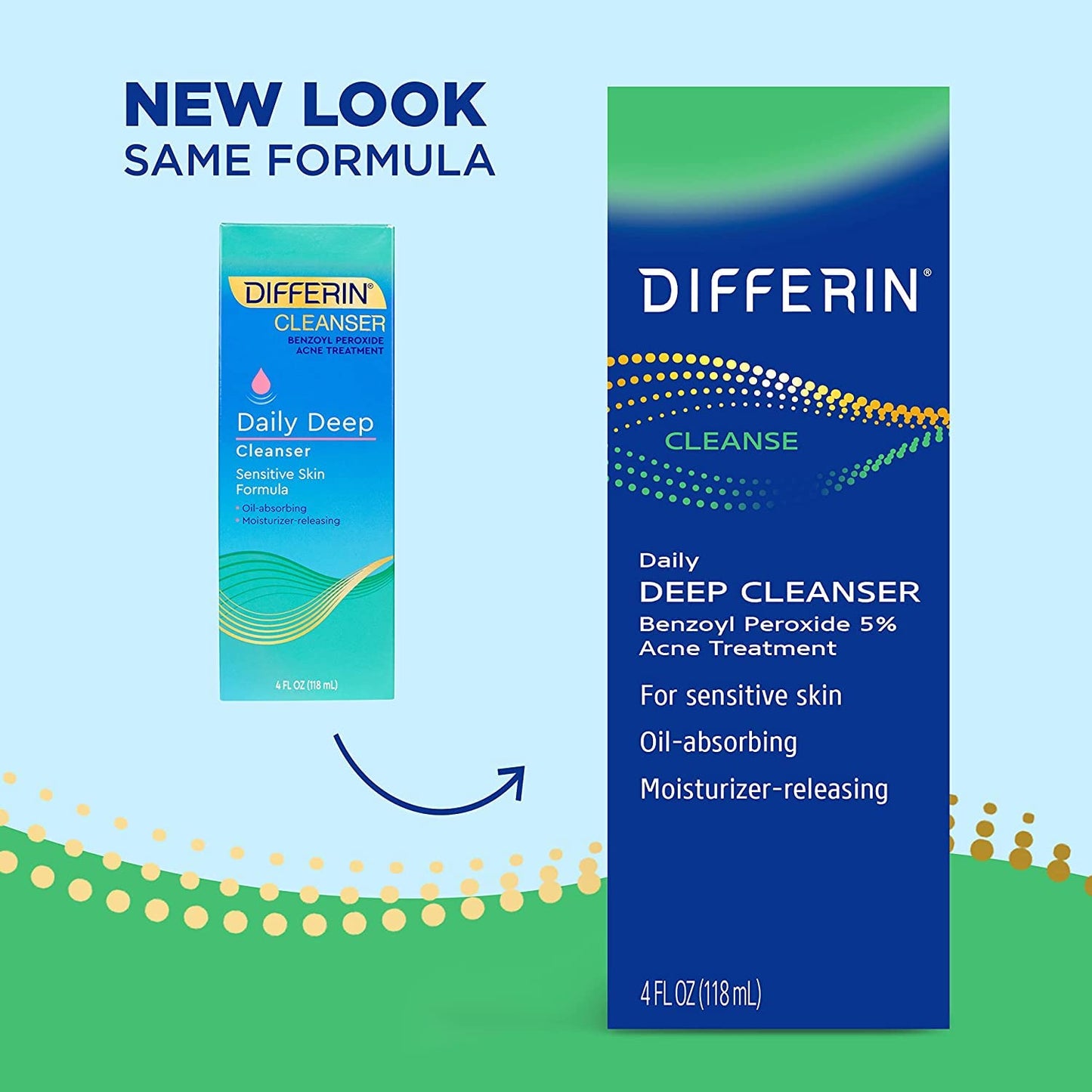 Differin Acne Face Wash with 5% Benzoyl Peroxide, Daily Deep Cleanser by the makers of Differin Gel, Gentle Skin Care for Acne Prone Sensitive Skin, 4 Beauty and Personal Care Differin