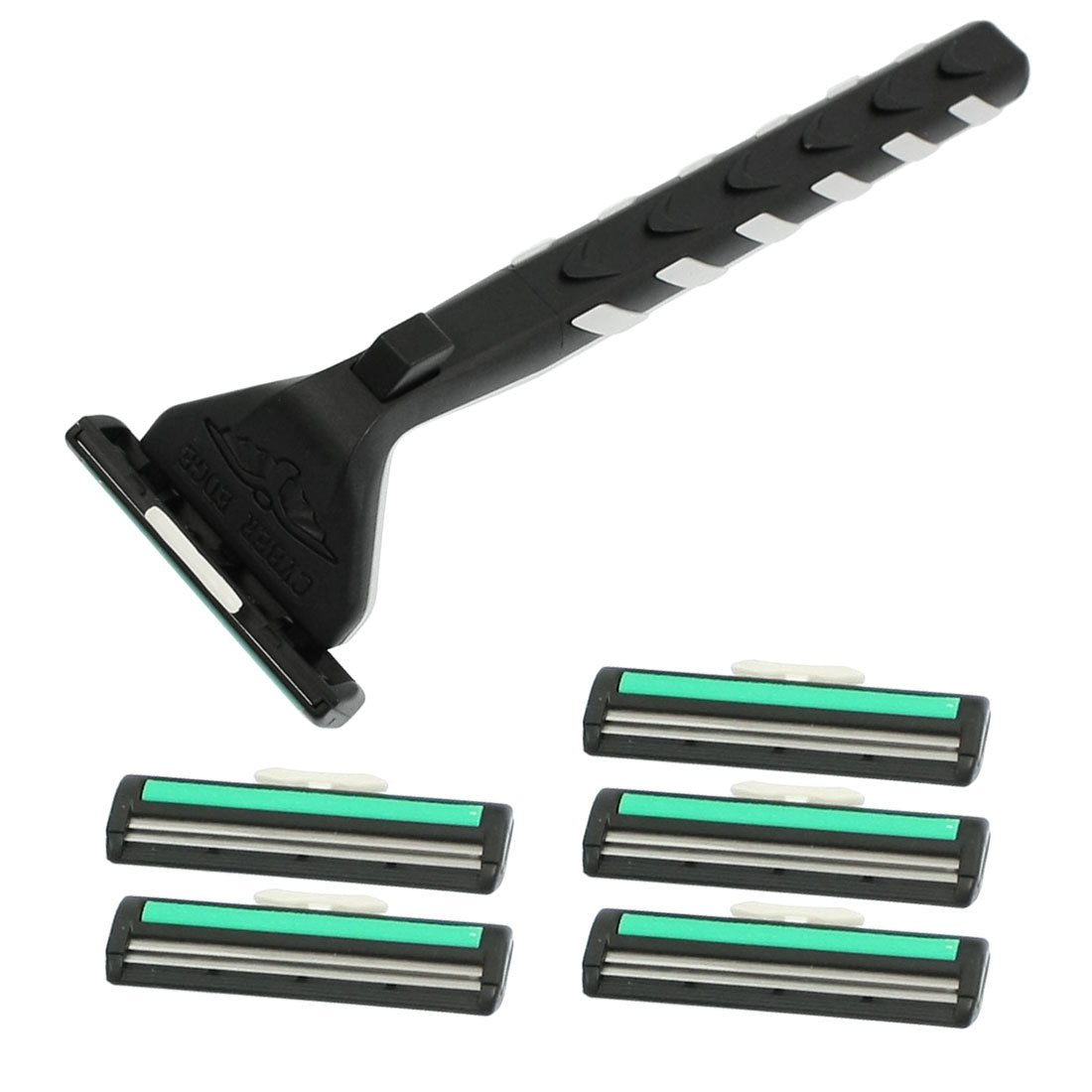 Ruilogod Men Travel Black White Shaver Manual Razor w 5 Double Layer Blades (id: 244 7ba f48 cc6 70b Beauty and Personal Care Ruilogod
