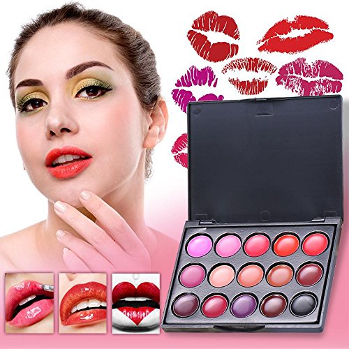15 Colors Lip Gloss Palette, Makeup Set Makeup Kit Camouflage Lipstick Case Lip Gloss, Ideal For Both Professional For Lipstick And Personal Use Beauty & Personal Care riteu
