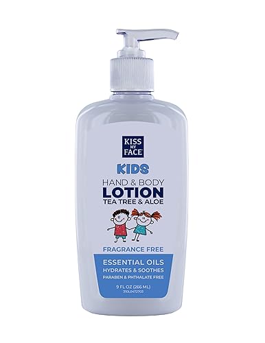 Kiss My Face Kids Fragrance-Free Hand & Body Lotion - Hydrate And Soothe Skin - Vegan & Cruelty-Free - Easy To Use Hand Lotion Pump - Suitable Beauty & Personal Care Kiss My Face