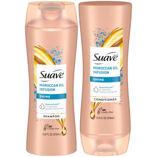 Suave Shine Shampoo and Conditioner Moroccan Infusion with Argan Oil 12.6 oz, 2 count Beauty & Personal Care Suave