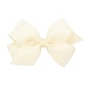 Wee Ones Girls' Grosgrain Hair Bows with Organza Overlay on a WeeStay Clip, Medium, Off White Beauty & Personal Care Wee Ones