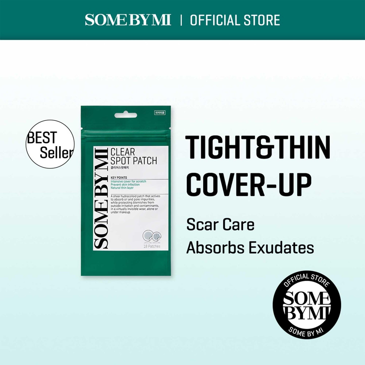 SOME BY MI 30 Days Miracle Clear Spot Patch - Pack of 1, 18 Counts, 2 Size(10mm 9Counts, 12mm 9Counts) - Invisible Hydrocolloid Skin Trouble Beauty & Personal Care SOME BY MI