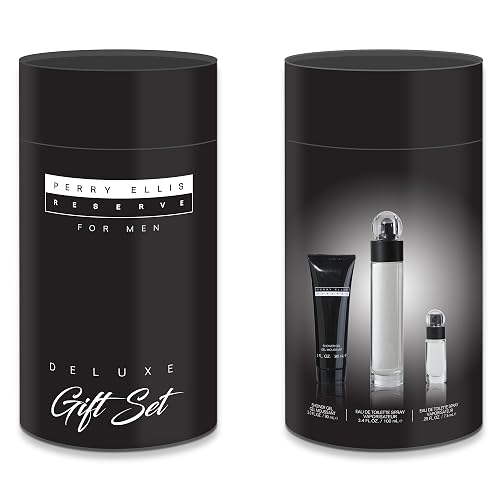 Perry Ellis Reserve for Men 4-Piece Gift Set - Men's Cologne, Perfume, EDT, Fresh Fragrance Spray - 3.4 fl oz Eau de Toilette, 3 oz Aftershave Balm, 3 Beauty & Personal Care Perry Ellis