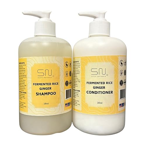 Seoul Naturals Fermented Rice Shampoo and Conditioner Set, 100% Natural, k beauty, 16 fl oz each Beauty & Personal Care Seoul Naturals