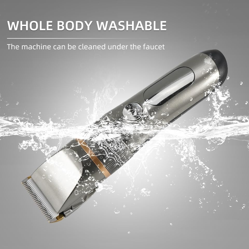 GLESVOWIO Hair Clipper Mens Clippers Professional Beard Trimmer for Men Adjustable Speed LED Digital Electric Razor Barber(Gold) Beauty and Personal Care GLESVOWIO