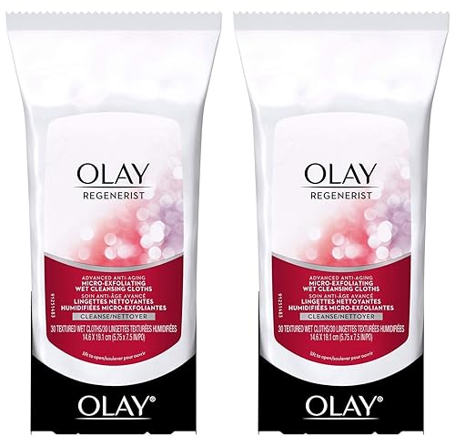 OLAY Regenerist Advanced Anti-Aging Micro-Exfoliating Cleansing Cloths 30 Each (Pack of 2) Beauty & Personal Care Olay